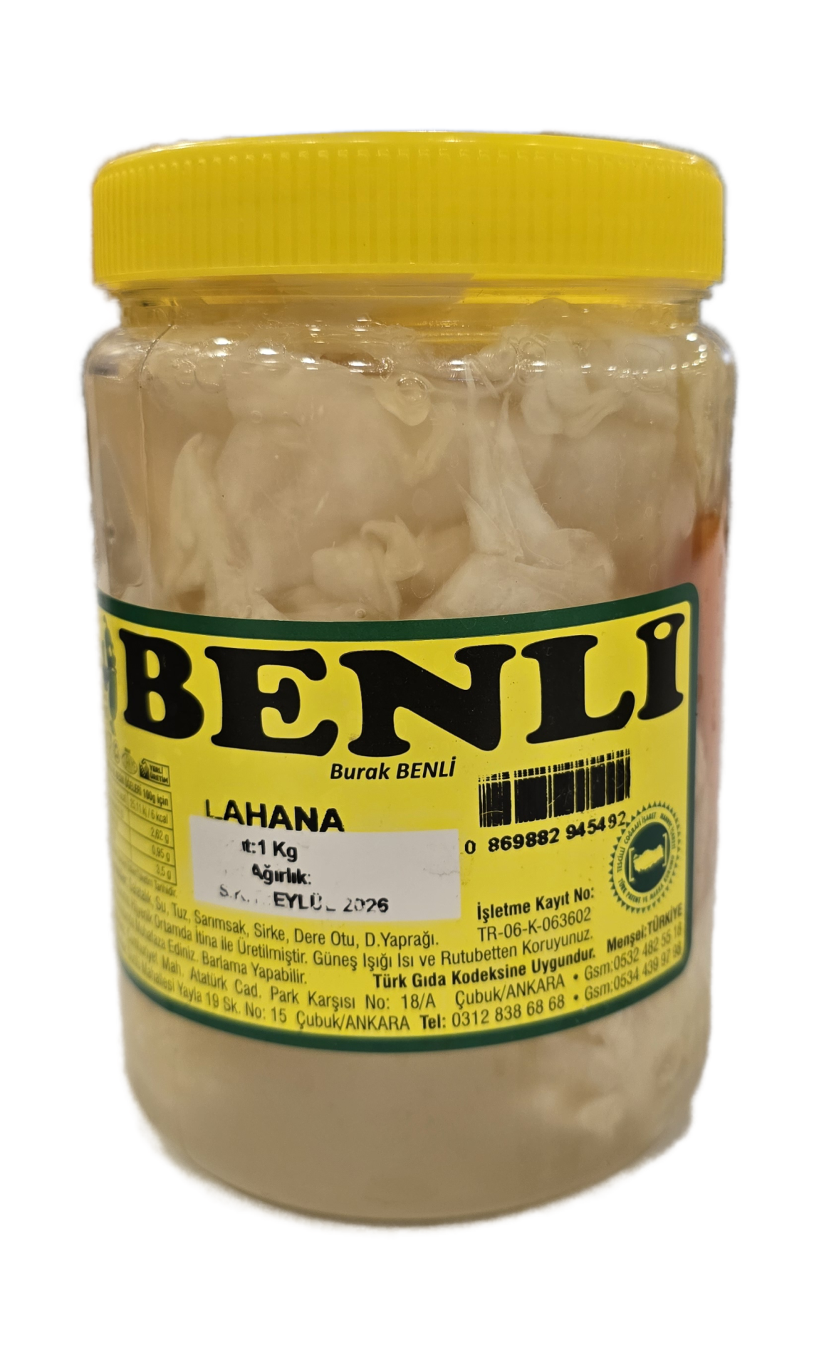 Benli Lahana Turşusu 1 Kg
