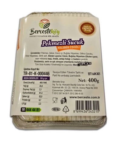 Üzüm Pekmezli Kelebek Cevizli Köme 400 gr