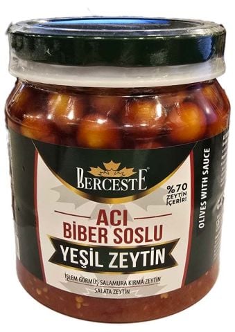 Berceste Acı Biber Soslu Yeşil Zeytin 900 gr
