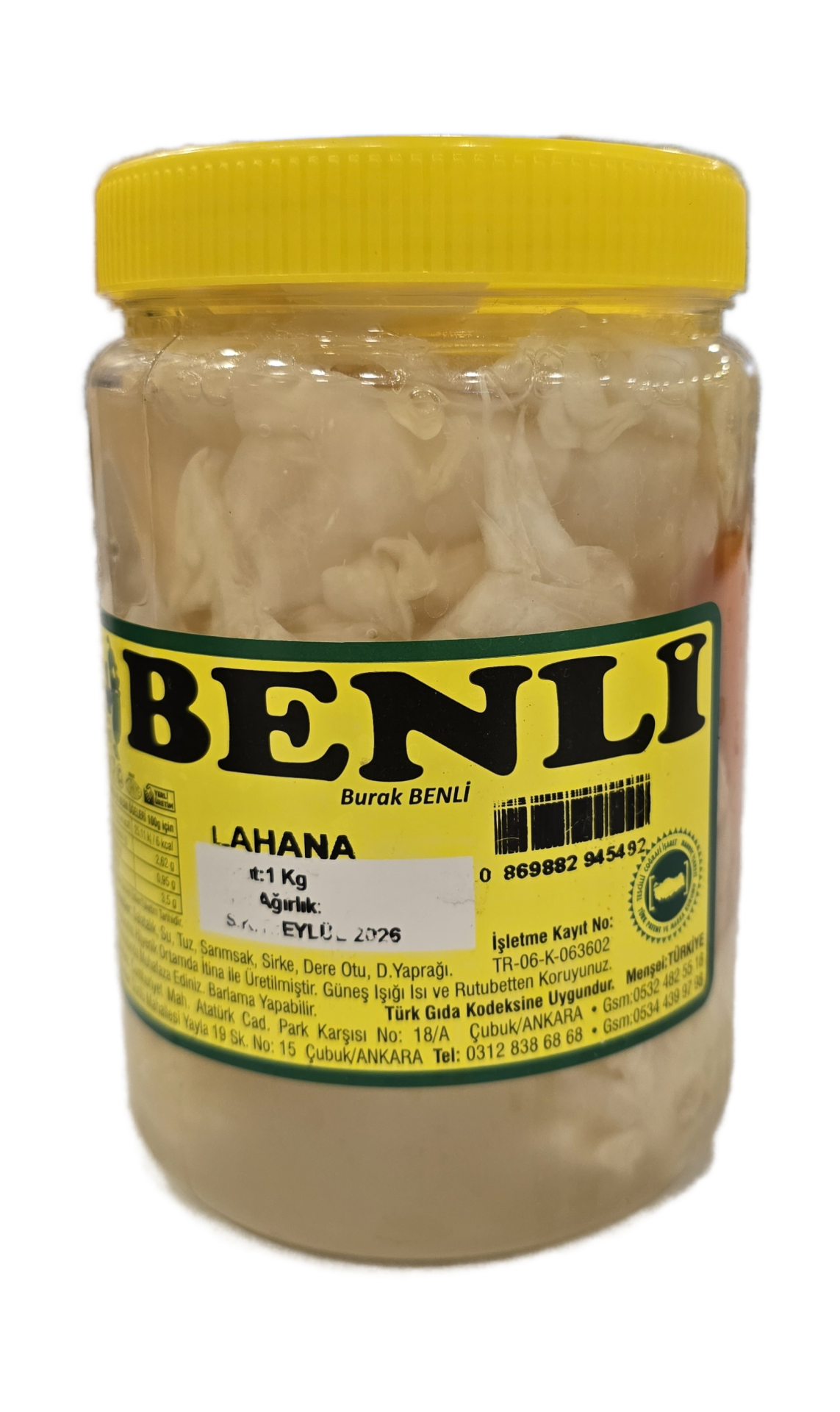 Benli Lahana Turşusu 1 Kg