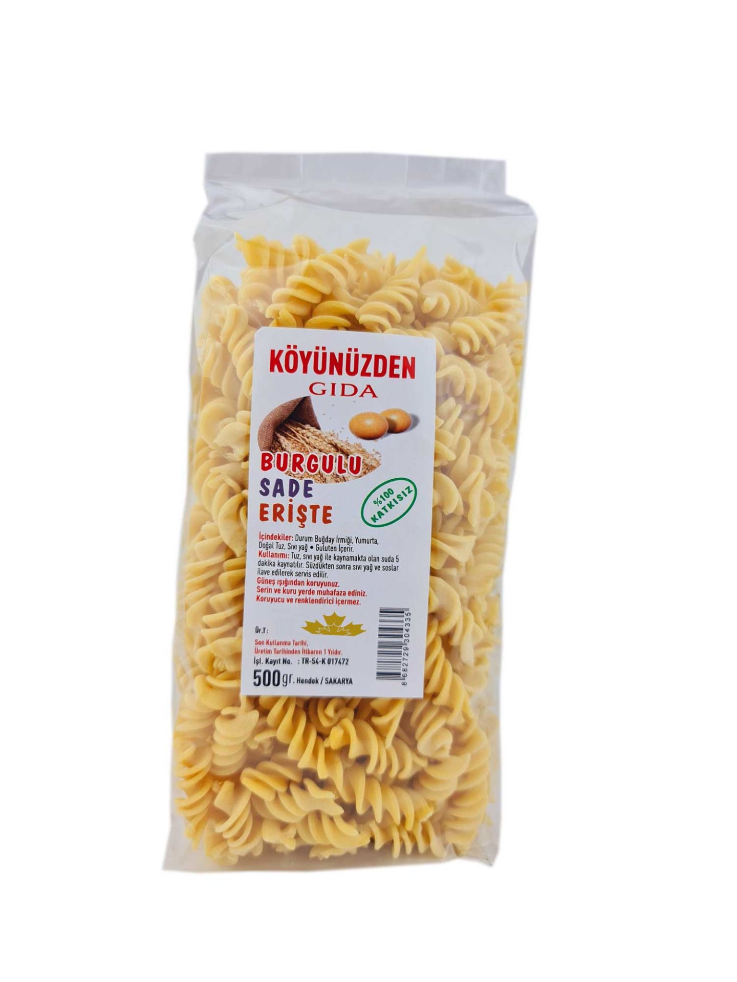 Köyünüzden Burgulu Sade Erişte 500 gr