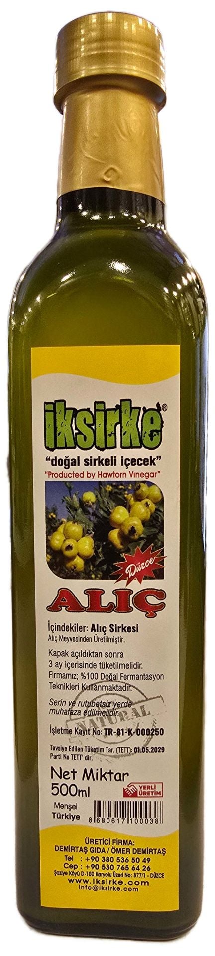 İksirke Doğal  Alıç Sirkesi 500 ML