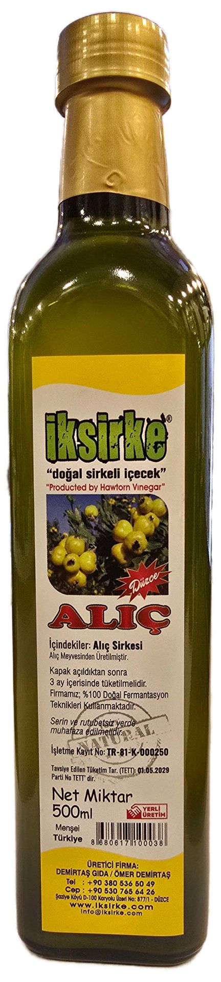 İksirke Doğal  Alıç Sirkesi 500 ML