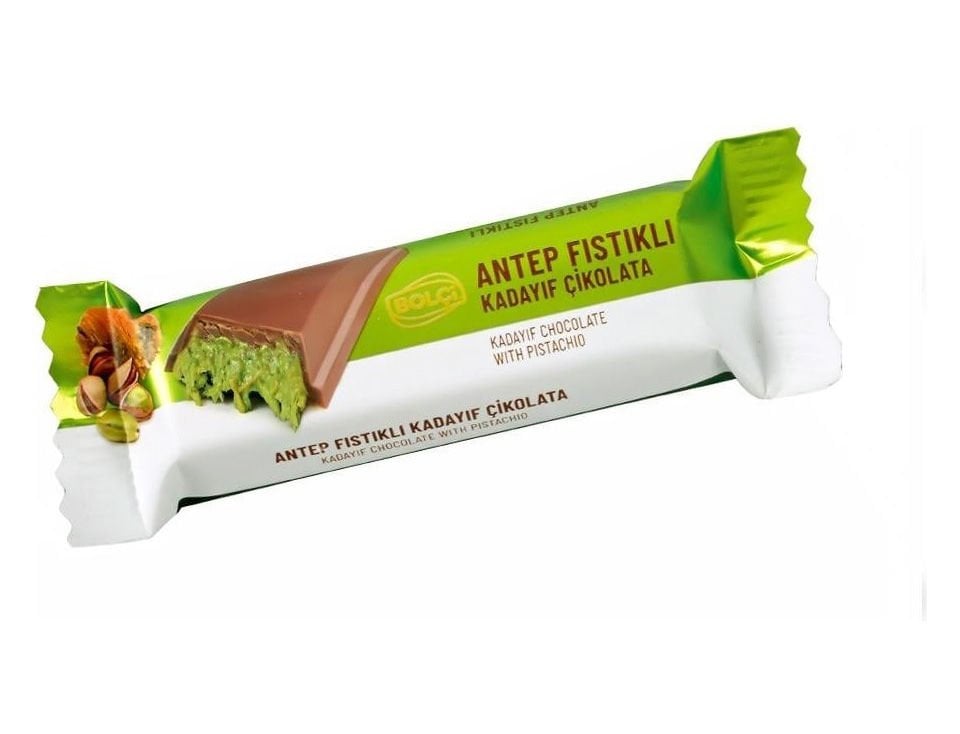 Bolçi Antep Fıstıklı Kadayıf Dolgulu Sütlü Çikolata 30 g  (Dubai Cikolatası)