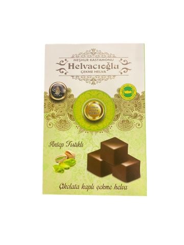 Helvacıoğlu Çikolata Kaplı  Antep Fıstıklı Çekme Helva 170 Gr